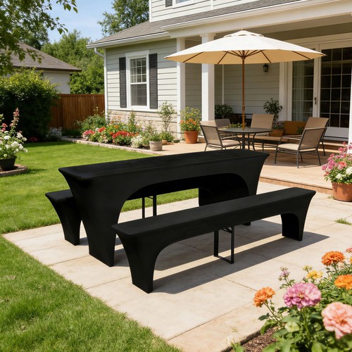 Stretch bierbankhussen set - set, 3